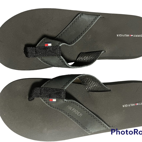Tommy Hilfiger Shoes - Tommy Hilfiger black flip flops in size 11